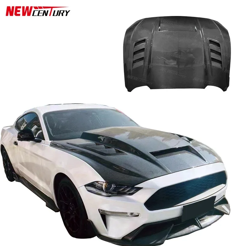 

FOR for 2018-2023 Mustang Modified TF Carbon Fiber Open Hole Ventilated Engine Hood