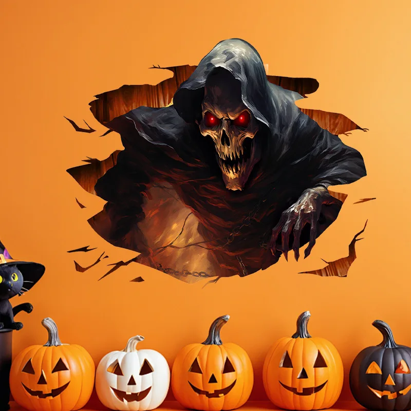 Halloween Decor Wall Sticker Window Glass Decal Spooky Holiday Atmosphere Shop Window Ornament