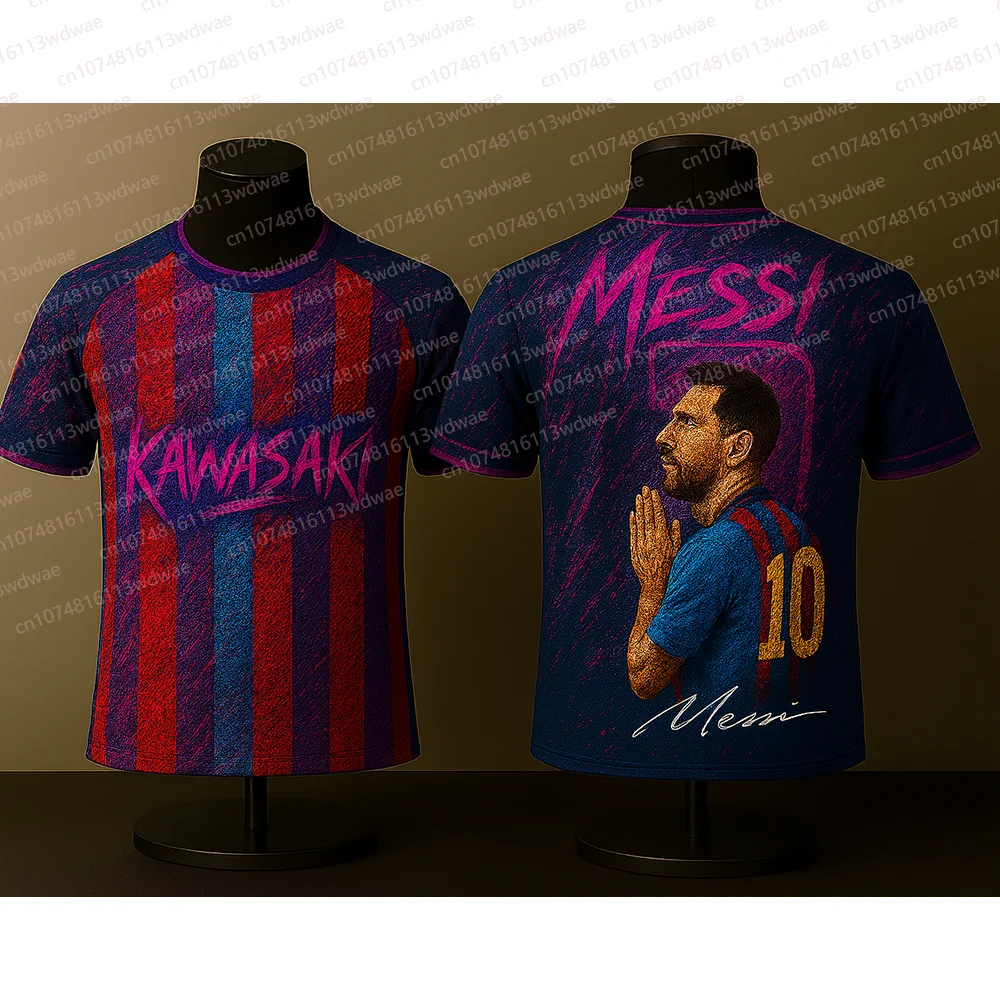 Argentinien Fußballtrikot Messi 10 Fußballtrikot Kawasaki Racing T-Shirt Herren Radsportanzug Kinder-Fußballtrikot-Set Schnelltrocknend
