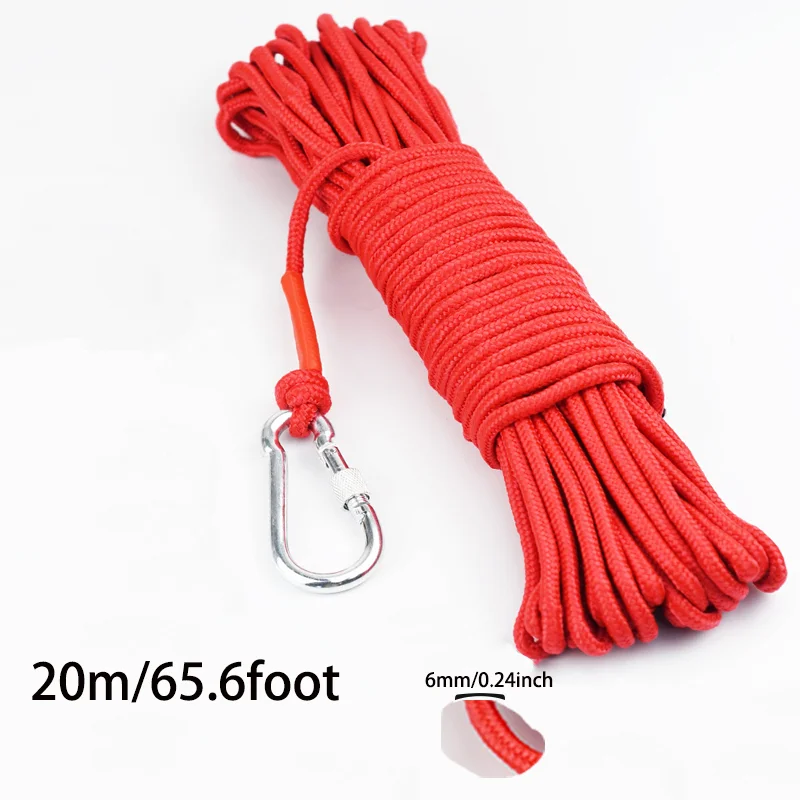 6mm x 20m outdoor salvage rope, colorful woven rope, binding rope, free clothes hanging rope, umbrella rope core, nylon rope