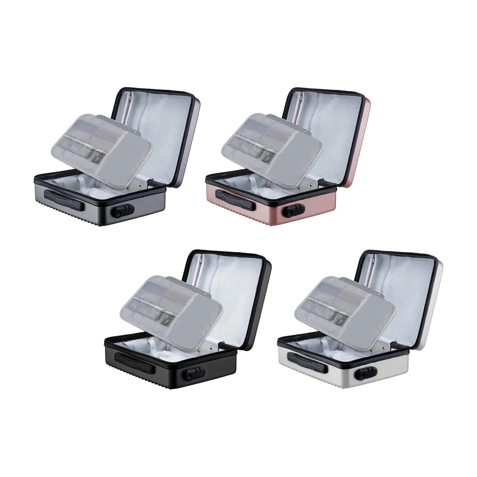 Fireproof Document Box Briefcase with Pockets with Lock Waterproof Safe Storage for Travel Home Contracts Professionals Office
