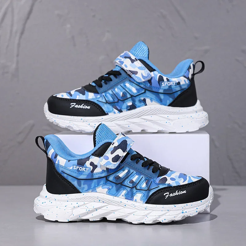 

New Anti-skid Leather Kids Sneakers for Boys Running Walking Lightweight Casual Shoes With Fashion Dragon Pattern Size 28-39