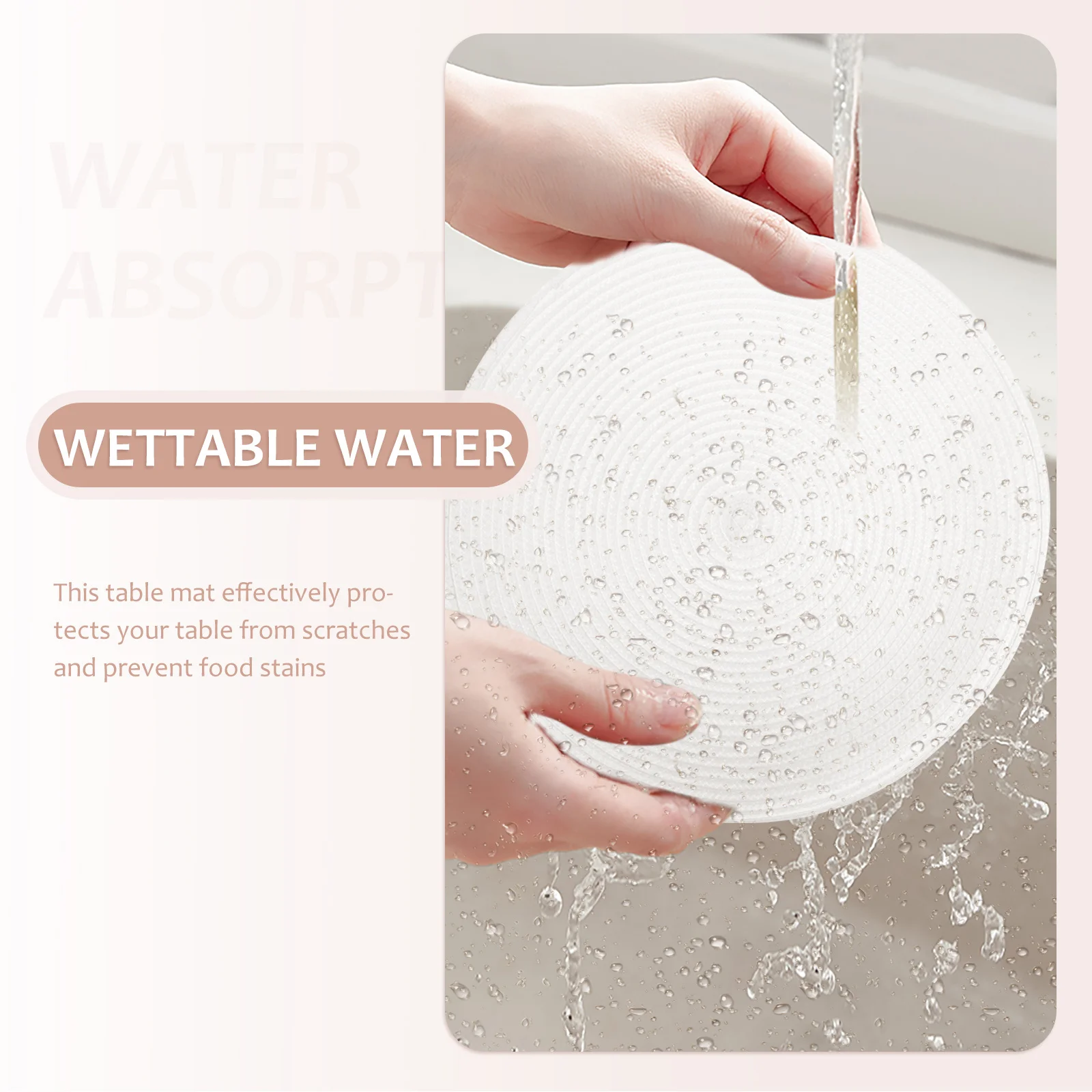 

6Pcs Placemat Round Woven Table Mat Heat Resistant Dining Table Decor for Home Party Use Plastic Cutlery Pad Insulated Coaster