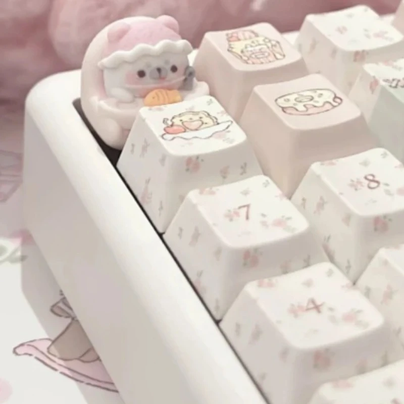 Seal Baby Dining Chair Theme Keycaps Set 3D Resin Single Custom Original Handmade Keycaps for Mechanical Keyboard Accessories