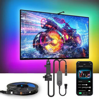 TV LED Backlight with AR Color Gamut Sensor RGBIC Led PC/TV Light Strip App Control Music Sync Gaming Atmosphere Christmas Light