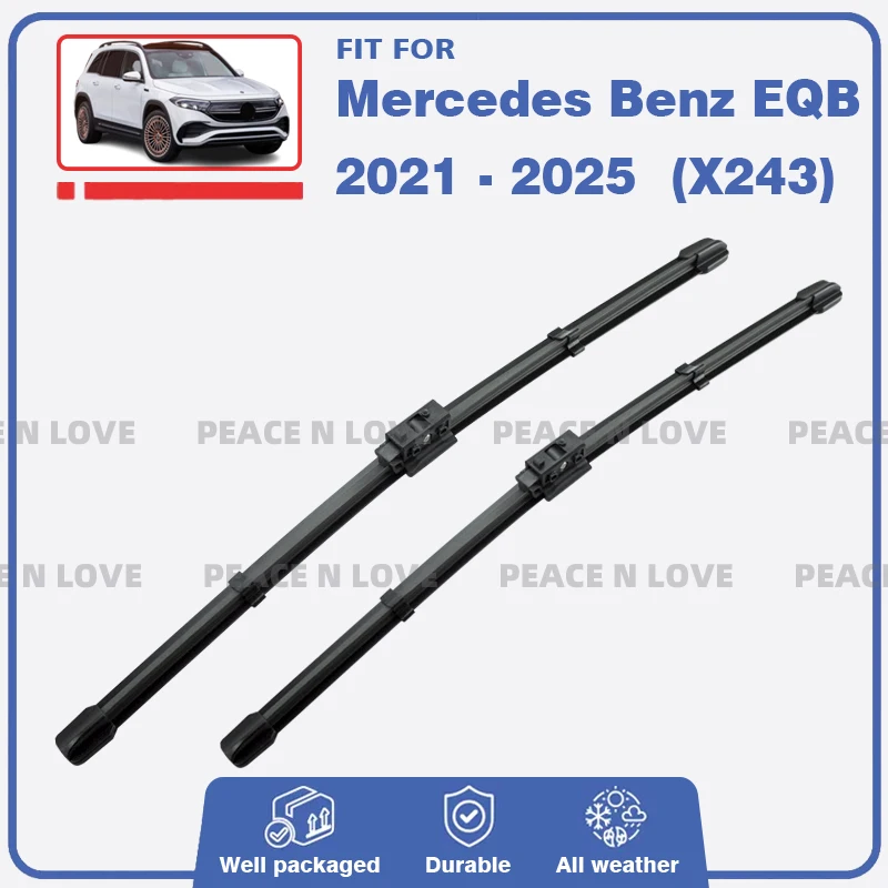 

Передние щетки стеклоочистителя для Mercedes-Benz EQB X243 2021-2025 3 шт., резиновые щетки для лобового стекла, автоаксессуары 2024