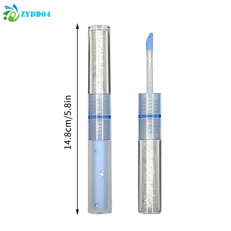 ● كابوفيني 2 في 1 ظلال عيون سائلة زرقاء وخضراء غير لامعة ترتر بيرليسسينت مكياج عيون أداة تفتيح دودة القز الكذب