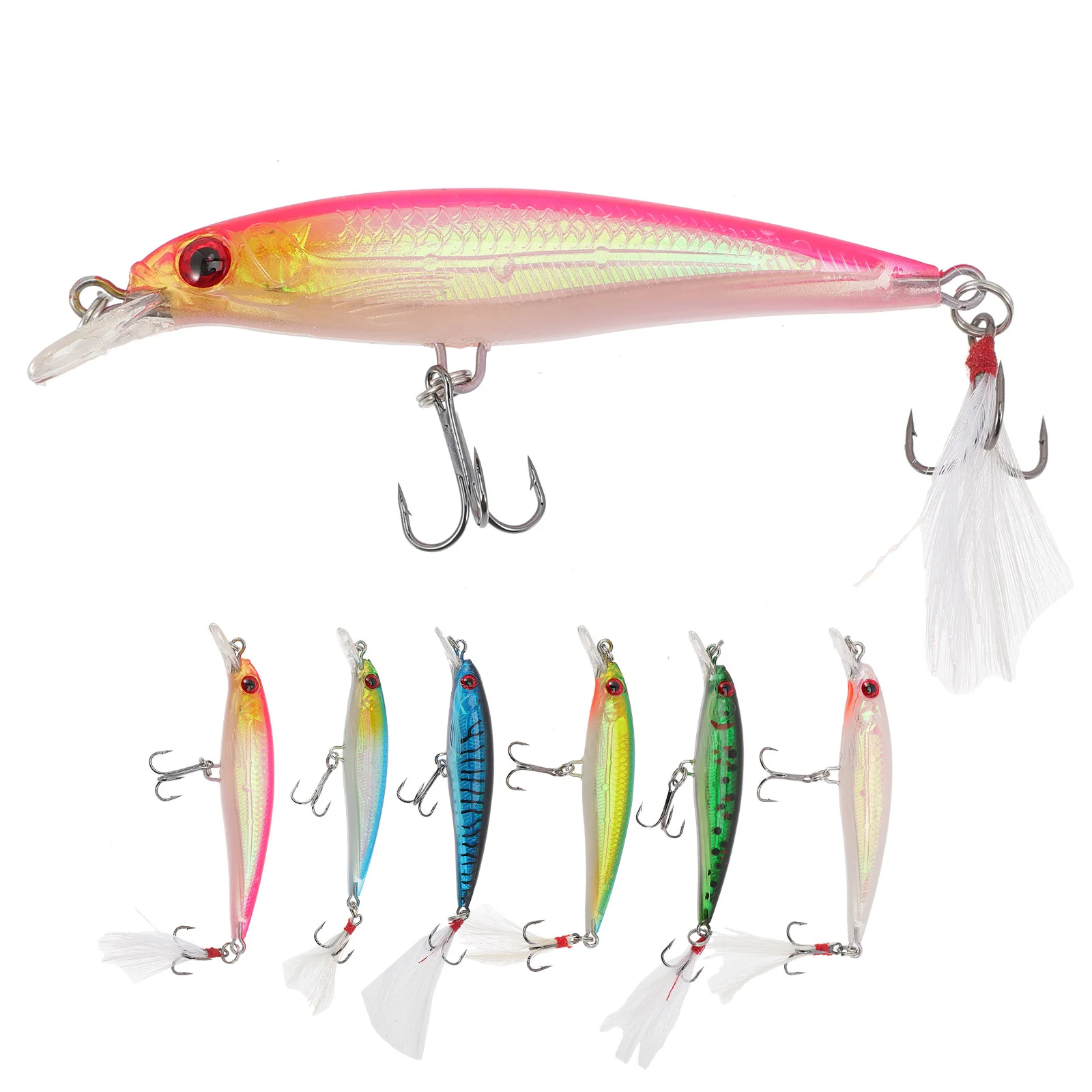 

6 Pcs Lure Portable Fishing Fresh Water Tool Bait Reusable Sinking Lures Angling Accessory
