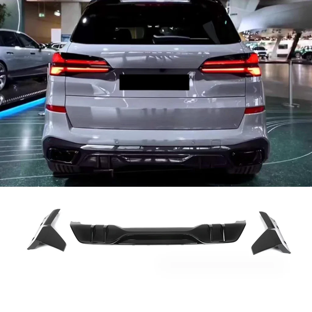 New!Car Rear Bumper Diffuser Lip Rear Side Splitters Spoiler Lip For BMW X5 G05 LCI M Sport 2023 2024 Glossy black Body Kits Tun