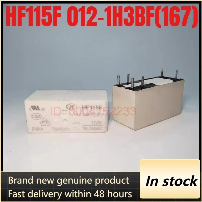 (Novo Original) 10 peças/lote Relé 100% original e genuíno: HF115F 012-1H3BF(167) JQX-115F 6 pinos 16A 12VDC