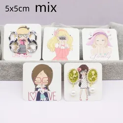5x5cm hot sale new comic style beautiful wink girl /take photo girl series stud drop earring package pattern card