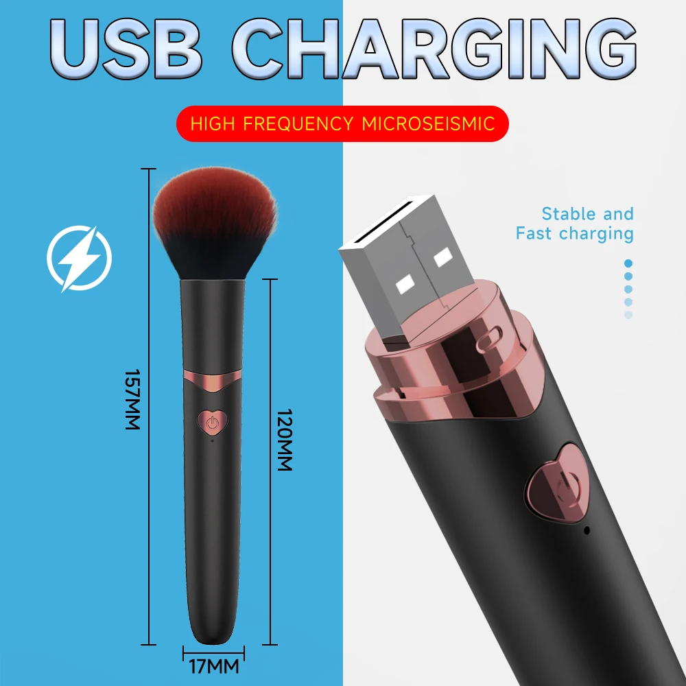 Vibrators Makeup Brush 7 Mode Vibration Nipple Clit Stimulator Female Bullet Massager Discreet Adult Sex Toy for Woman 18+ - Image 6