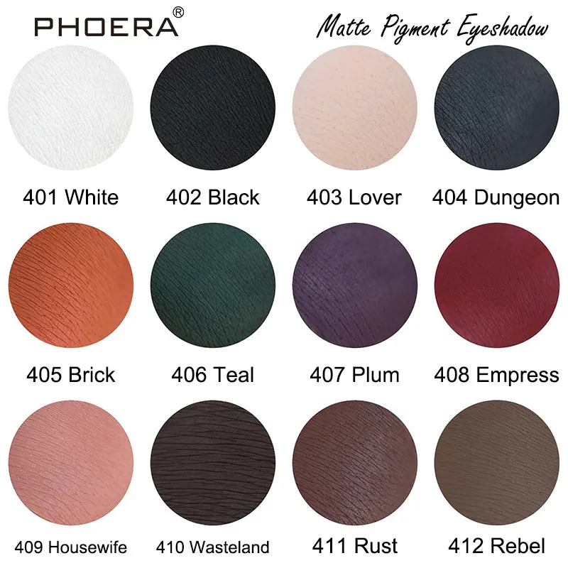 PHOERA 12 Color Matte Glitter Eyeshadow Palette Waterproof Eyeshadow Brown Grey Smoky Shimmer Eye Shadow Pigment Makeup