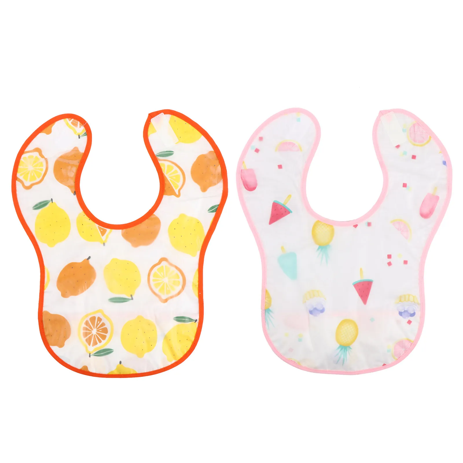 

2pcs Waterproof Bibs Cartoon Pattern Bibs For Toddlers Eating Natural Dyes Sleeveless Reusable Breathable Baby Dining Bib Baby