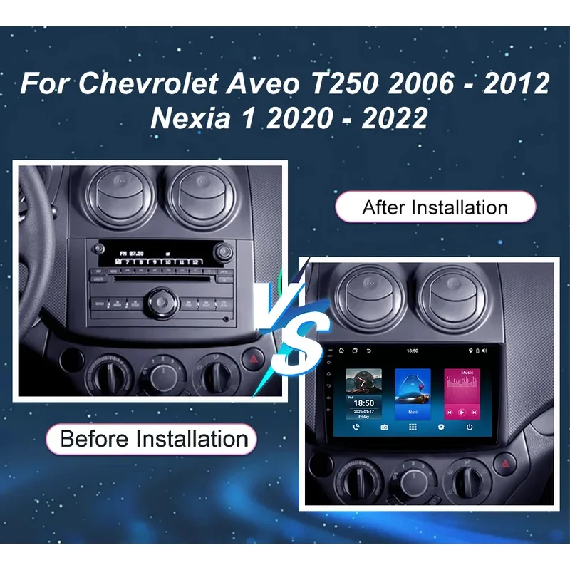 Android 15 Car Radio Stereo For Chevrolet Aveo T250 2006 - 2012 Nexia 1 2020 - 2022 Auto Multimidia Player GPS Navigation QLED