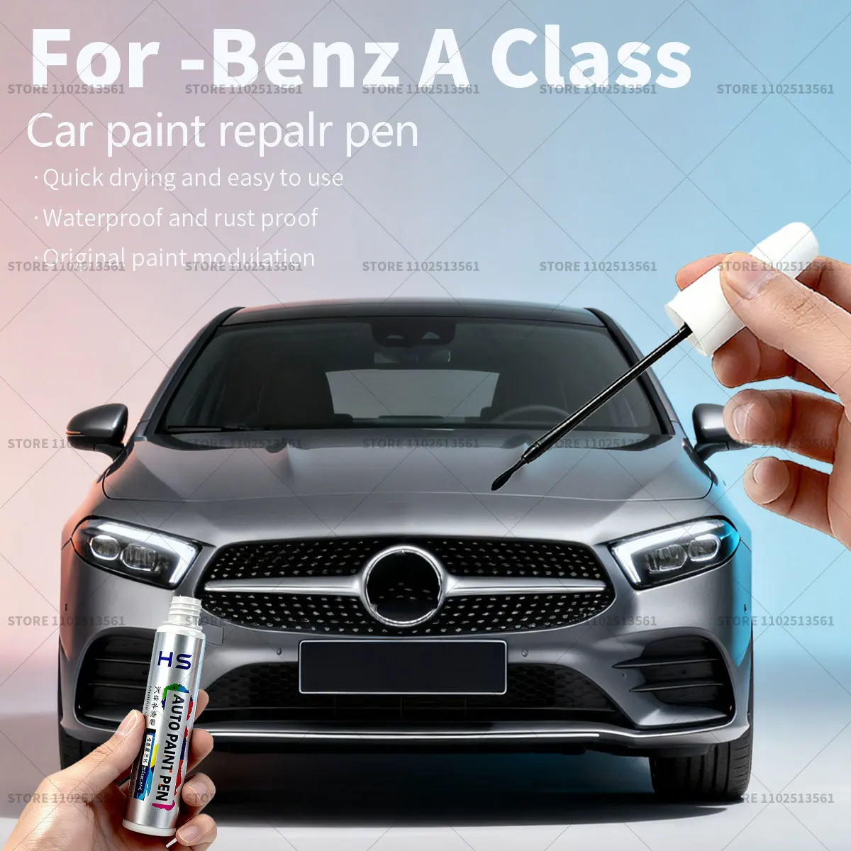 

Ручка для ремонта автомобильной краски для Mercedes Benz A Class Touch Up, средство для удаления царапин, автоаксессуары «сделай сам», синий 896 белый 149 144, золото 817
