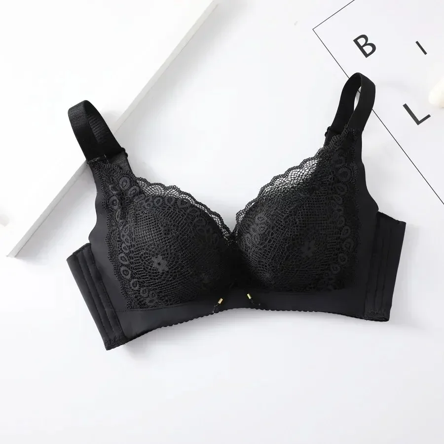 

Push Up Bra for Women Sexy Floral Lace Bralette Wireless Soft Brassiere Padded Comfort Small Chest Gathered Female Lingerie
