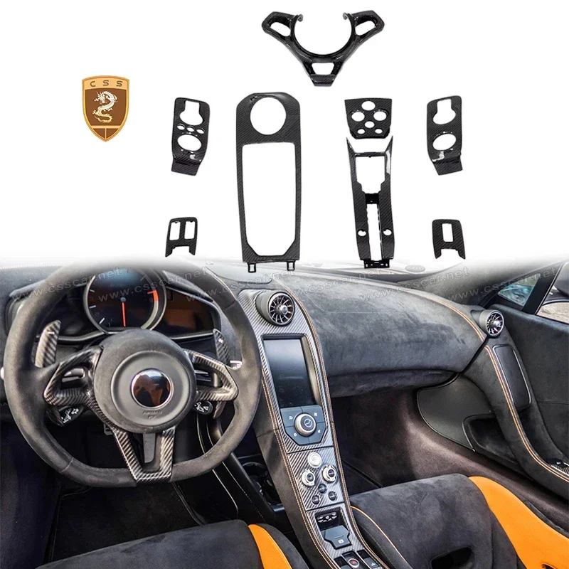 

Popular Hot sell OEM Style Car Interior Center Console Panel Door Windows Cover Steering Wheel Dashboard Trims for Mclaren MP4 6