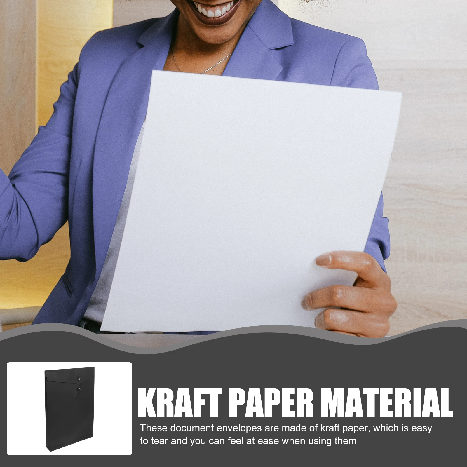 

10pcs Kraft Paper File Envelopes String Tie Document Organizer A4 Size Office Home Storage Mailing File Folder Envelopes For