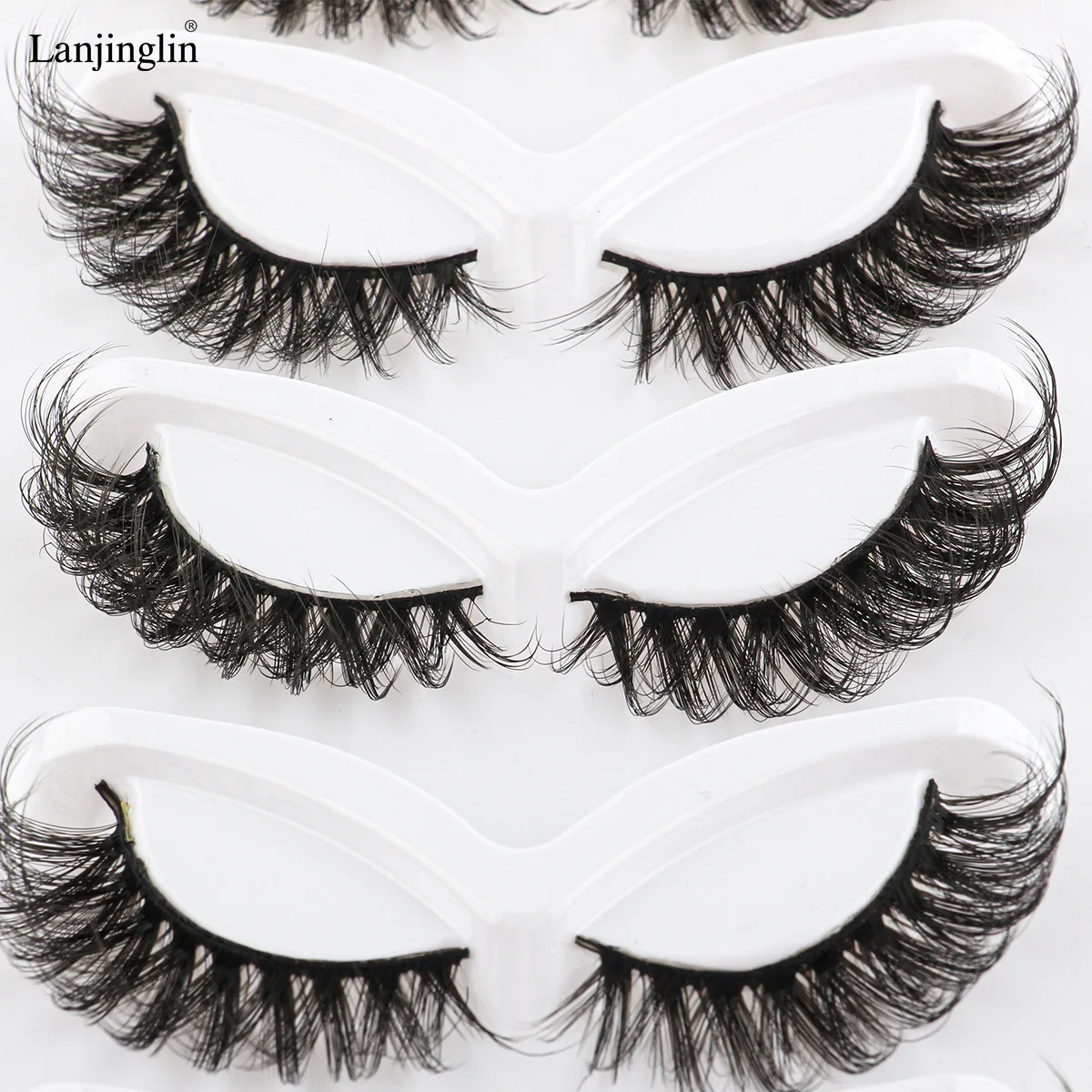 New 3/5 Pairs Fake Lashes Fox Eye 3D Mink Lashes Winged Wispy Natural False Eyelashes Extension Makeup Tool Faux Cils Maquiagem