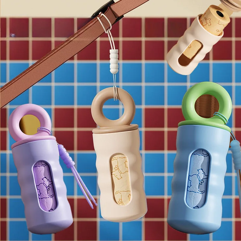 Dispensador Portátil de Bolsas para Excrementos de Perro, para Uso en Exteriores, Dispensador de Bolsas de Basura para Perros y Gatos, Suministros Ligeros para la Limpieza de Mascotas