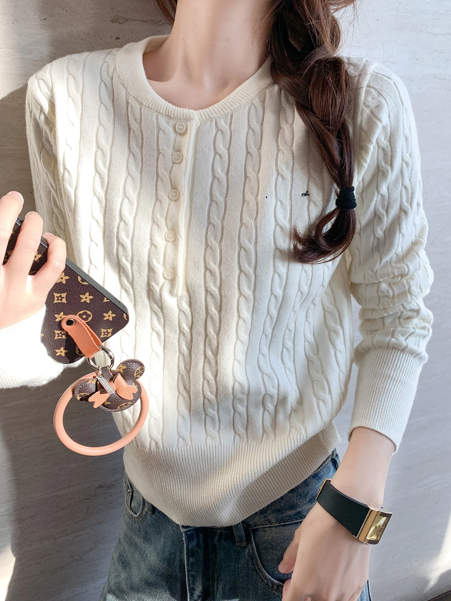 

Свободный женский вязаный свитер с длинными рукавами в корейском стиле, осенне-зимний, модный, с бахромой, теплый, дышащий