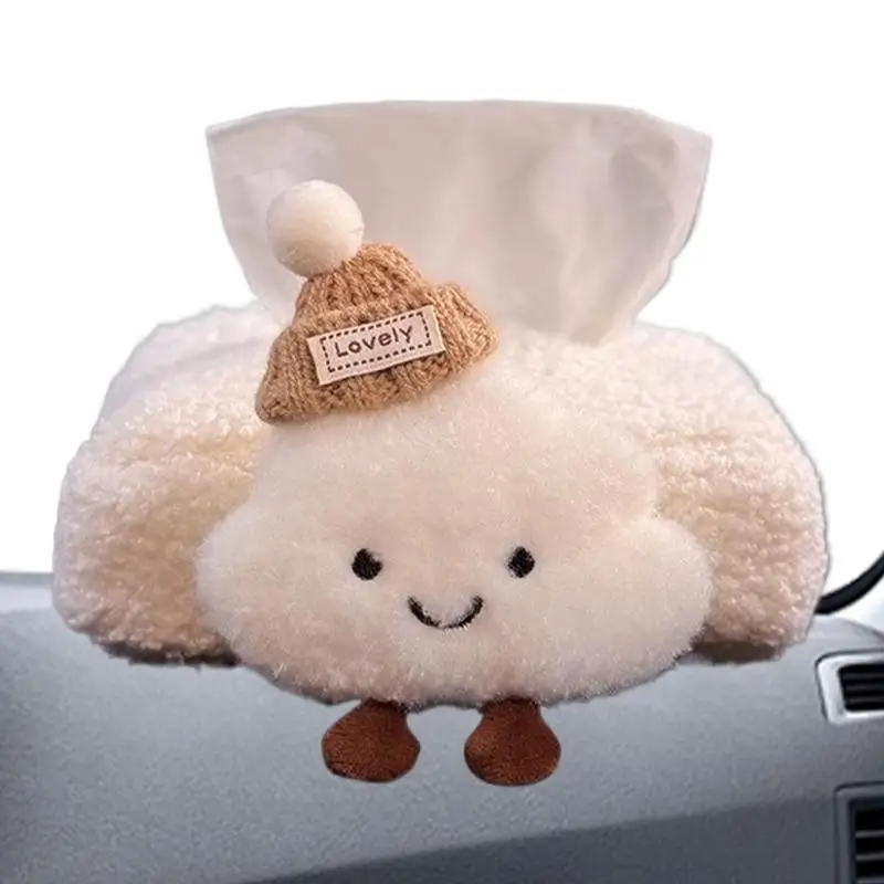 Car Tissue Holder Cute Cloud Design Car Armrest Box Tissue Holder Facial Tissues Organizer Tissue Box Cover Car Accessories