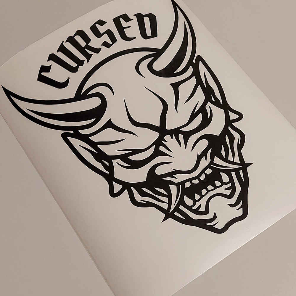 Cursed Oni Demon  Japanese Car Stickers Cartoon Design Vinyl Bumper Windows Decals Tuning Accessories