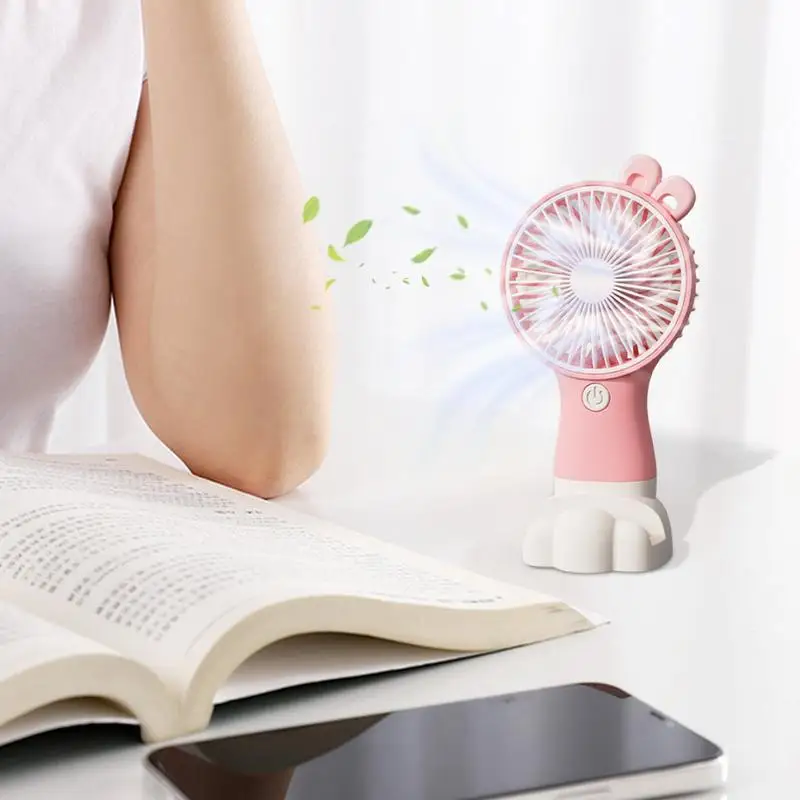 Portable Fan Rechargeable Battery Cooling Fan 3 Speed Wind Small Fan Makeup Fan For Outdoor Indoor Commute Travel