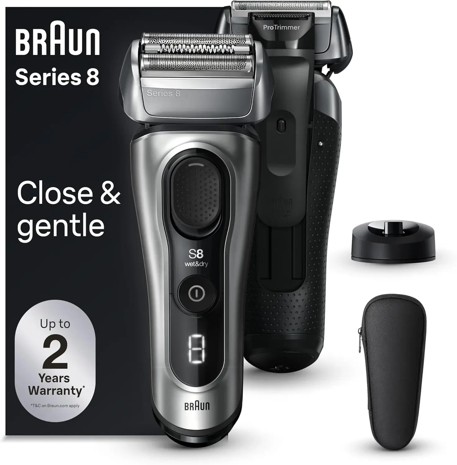 Series 8 Electric Razor for Men, with 4+1 Shaving Elements  Precision Long Hair Trimmer, Close  Gentle Even on Dense