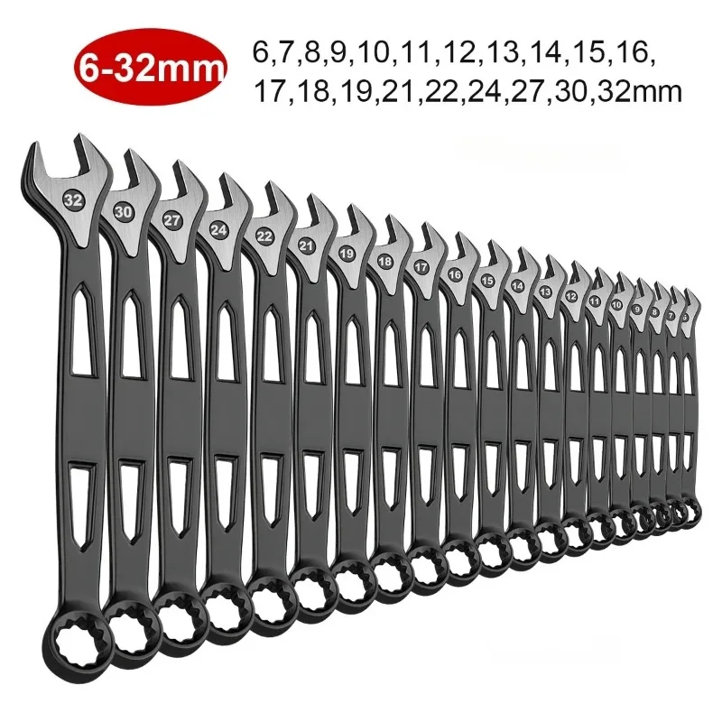 

Combination Wrench Set, Metric Sizes 6mm - 32mm, Ideal for General Household, Garage, Workshop, Auto Repairs