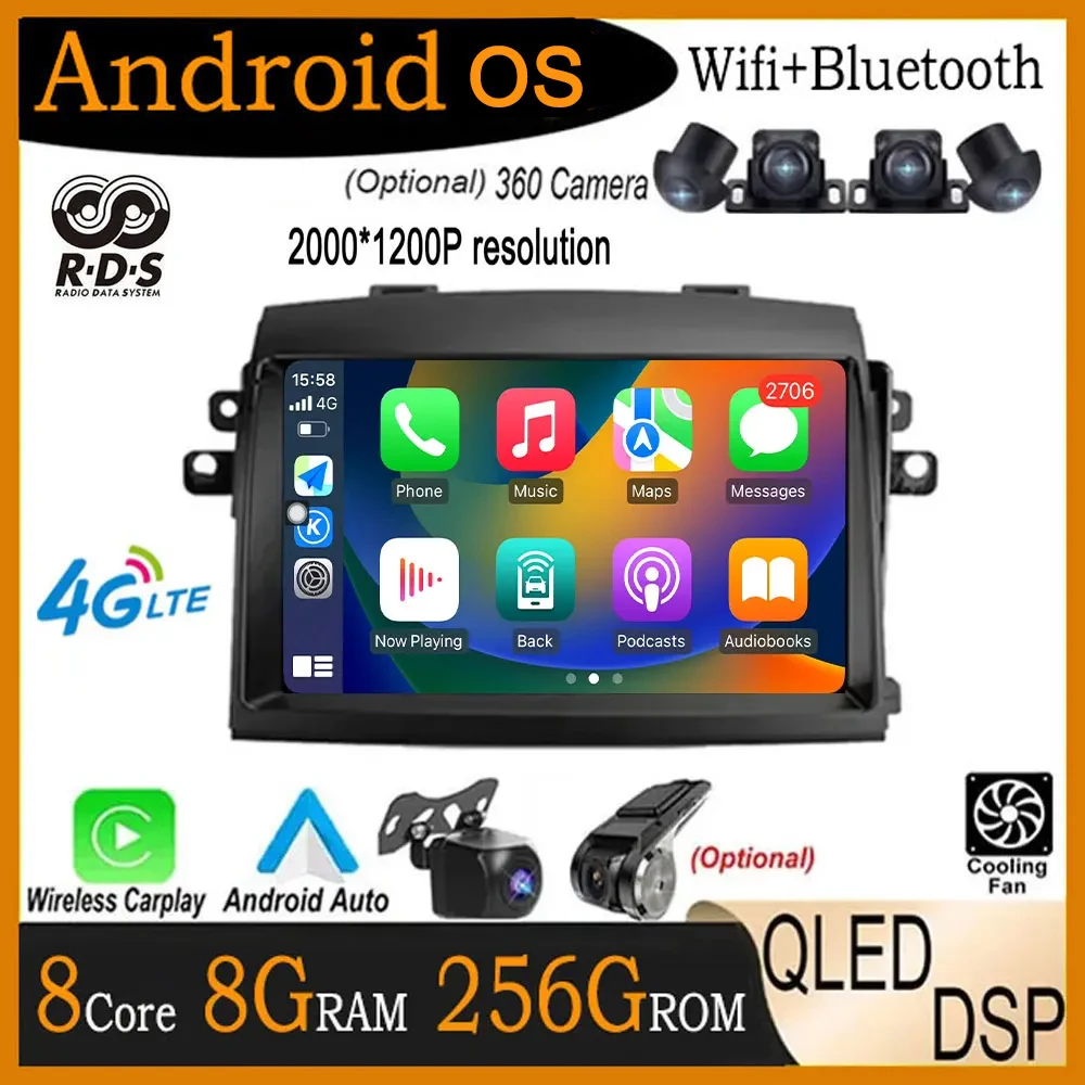 

9 lnch For Toyota Sienna XL20 2003 - 2010 Android 14 DSP QLED Car Radio Multimedia Stereo Player WiFi GPS Navigation Carplay