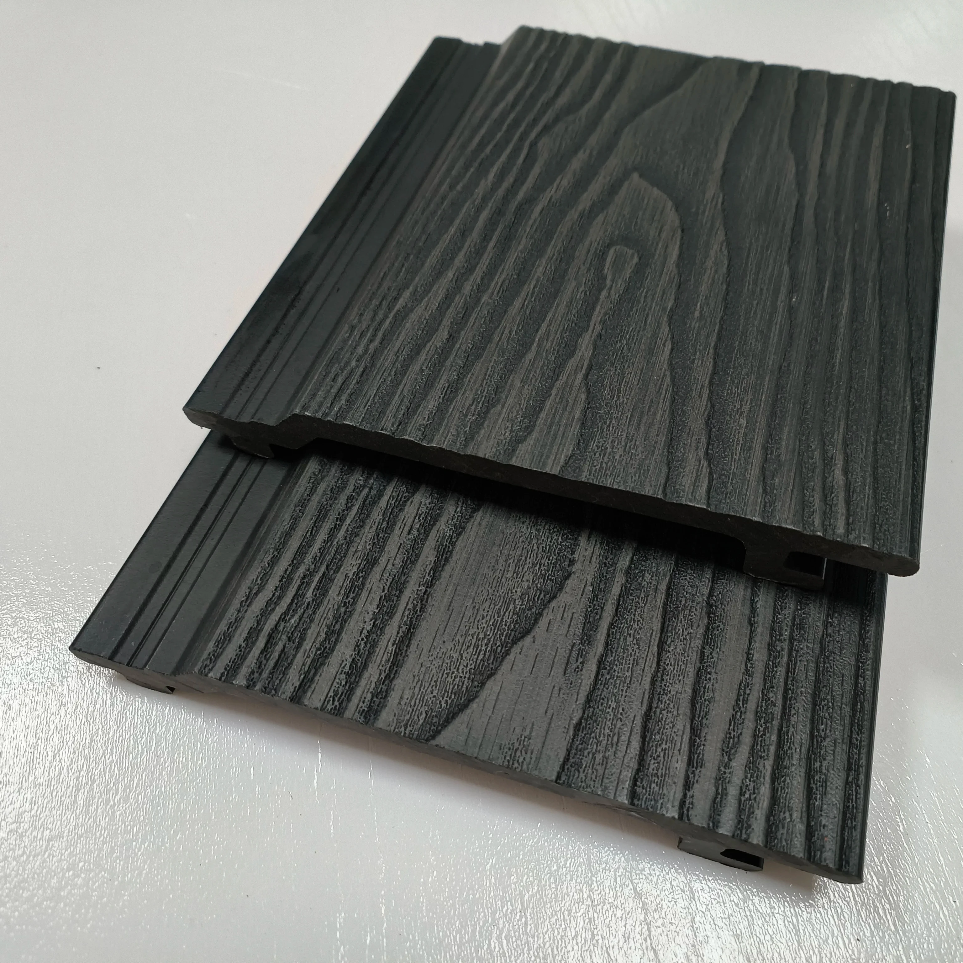 

Walnut Color Outside Wpc Wall Cladding For Exterior Wall Cover Wood Plastic Composite 3D Wood Grain Panel