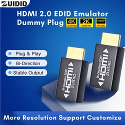 ZUIDID HDMI EDID Emulator Passthrough Adapter Dummy Plug for Extender/KVM Switch/AV Receiver/Video Splitters/PS5/Remote Desktop