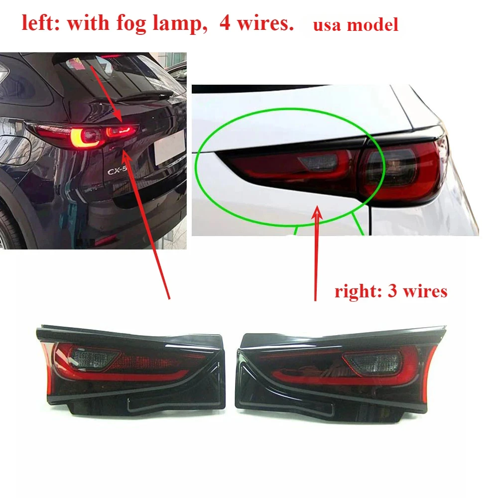 1 Piece Inner 2022 Rear Lamp for CX5 Tail Lamp for Mazda CX-5 Inner Parking Stop Lamp Turning Signal Clearance Lights 2022