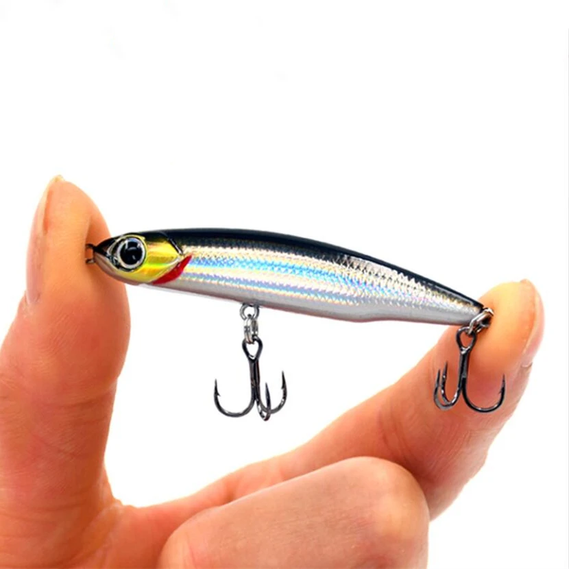 1 szt. Tonący ołówek przynęta wędkarska woblery 5cm 3.5g Mini sztuczny metal twarda przynęta Jig 3D oczy Pesca sprzęt wędkarski na pstrągi