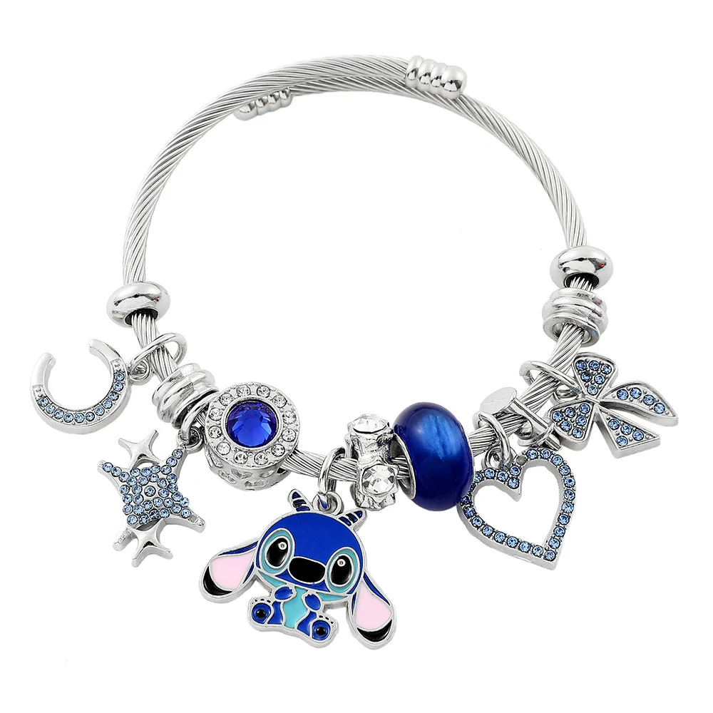 5 Styles Disney Stitch Bracelet Cartoon Anime Adjustable Diamond Inlay New Accessory Fashion Jewelry Bracelets Bangles for Women