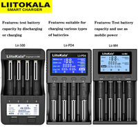 LiitoKala Lii-500 Lii-PD4 Lii-M4 18650 Charger LCD Display Universal Smart Charger test capacity for 26650 18650 21700 AA AAA