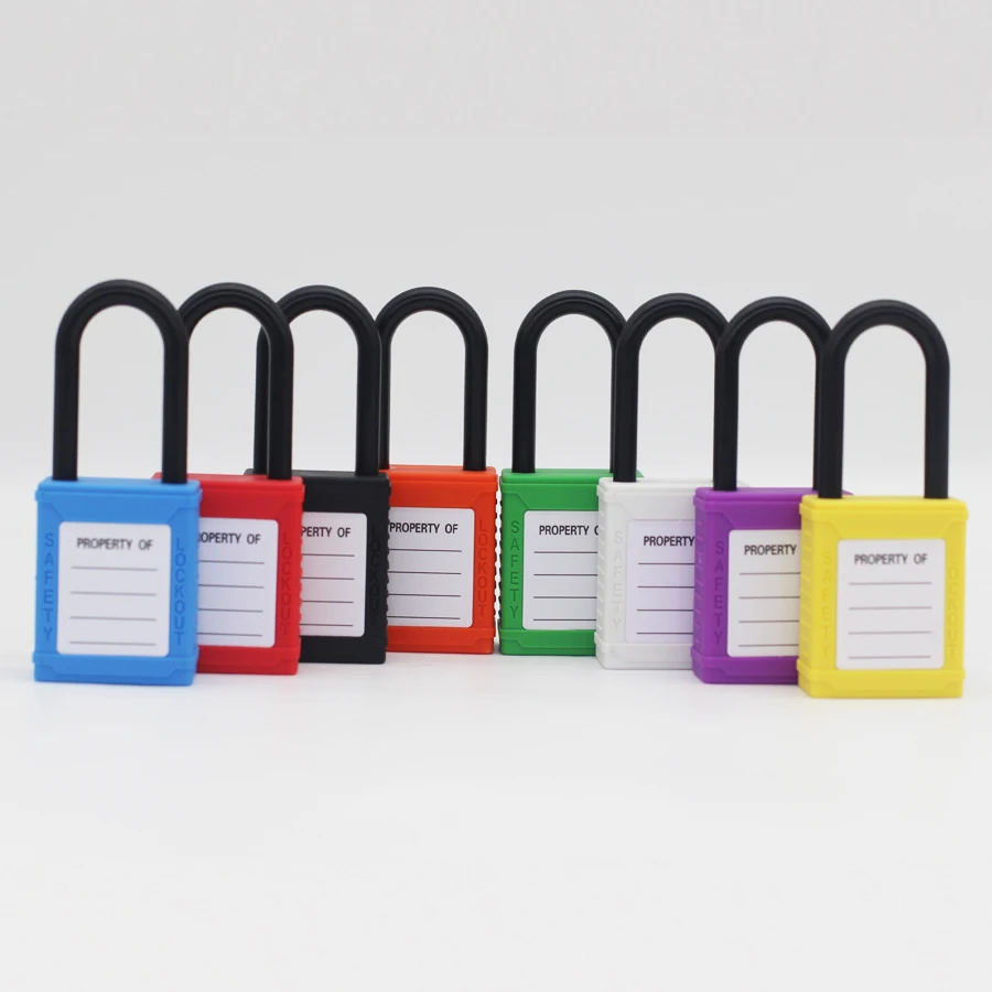 10PCS 38MM nylon shackle Industrial Safety Padlock LOTO lockout Nylon Engineering lock Personal Power lockout manufacturer