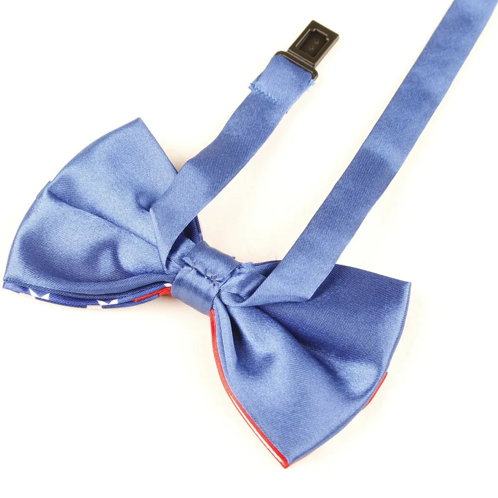 Patriotic Usa Flag Bowtie for Men Polyester Novelty Classic Bow Tie Business Formal Wedding Graduation Engagement Birthday