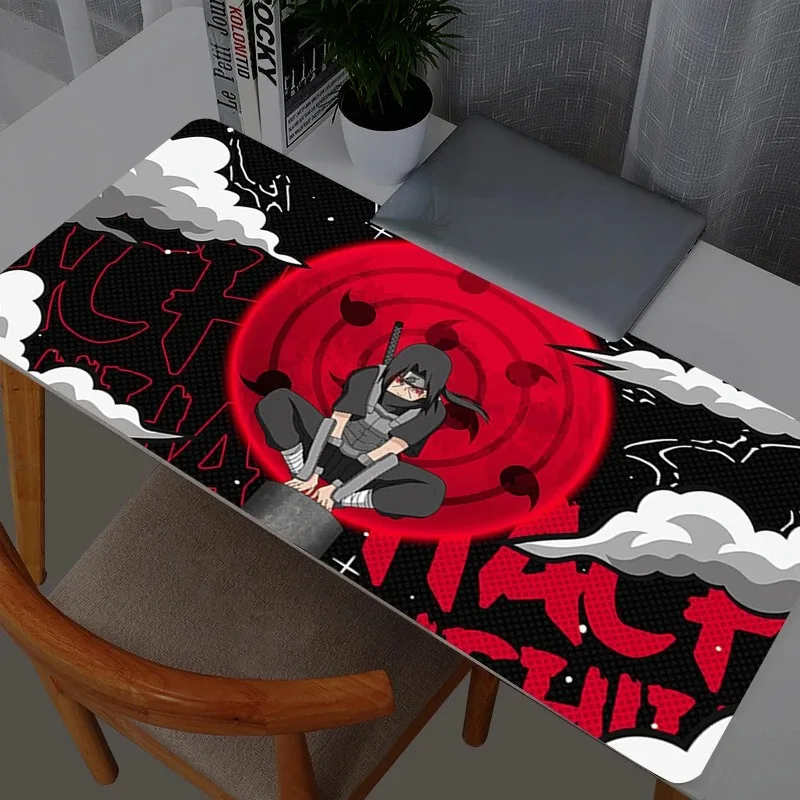 Alfombrilla de ratón Naruto Itachi Uchiha para Gamer, PC, ordenador, grande, 900x400, XXL, alfombrilla de escritorio, teclado, accesorios para juegos de Anime, alfombrilla para ratón