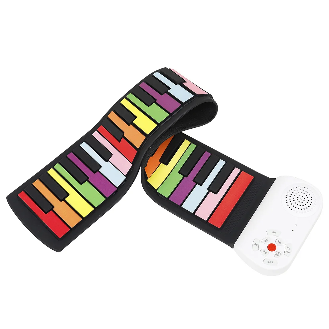 Roll Up Piano 49 Keys Silicone Portable Colorful Soft Keyboard Electronic Piano Rainbow Key rechargable piano Keyboard Key