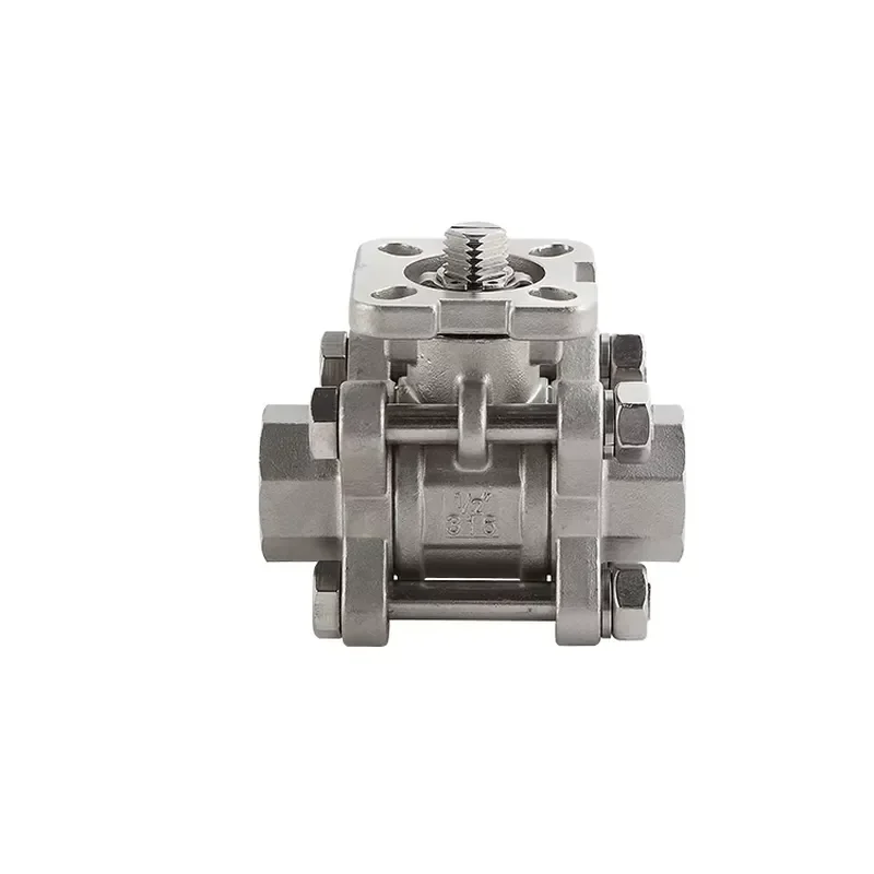 1 2 Inch Stainless Steel CF8M Three Piece Ball Valve 1000WOG API Threaded High Platform Industrial Fluid Control Fitting API