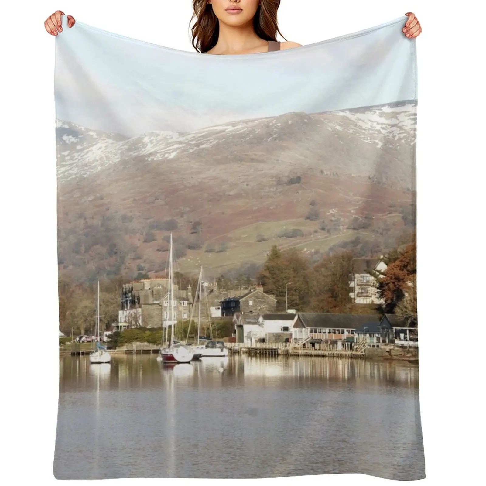 

Lake District Landscape Photo Print Throw Blanket Flannel Fabric christmas decoration Stuffeds For Decorative Sofa Blankets