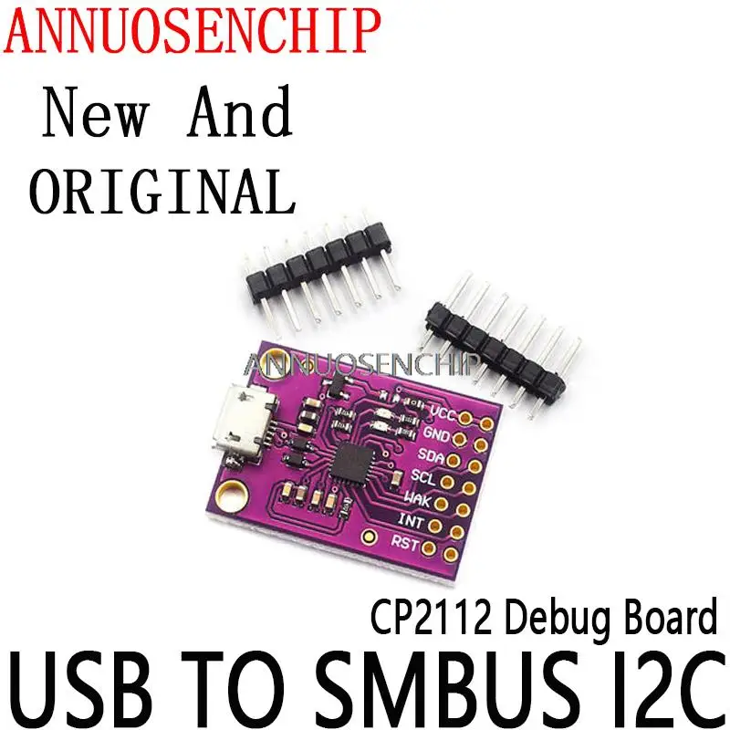 1PCS Debug Board USB TO SMBUS I2C Communication Module 2.0 MicroUSB 2112 Evaluation Kit For CCS811 Sensor Module CP2112 