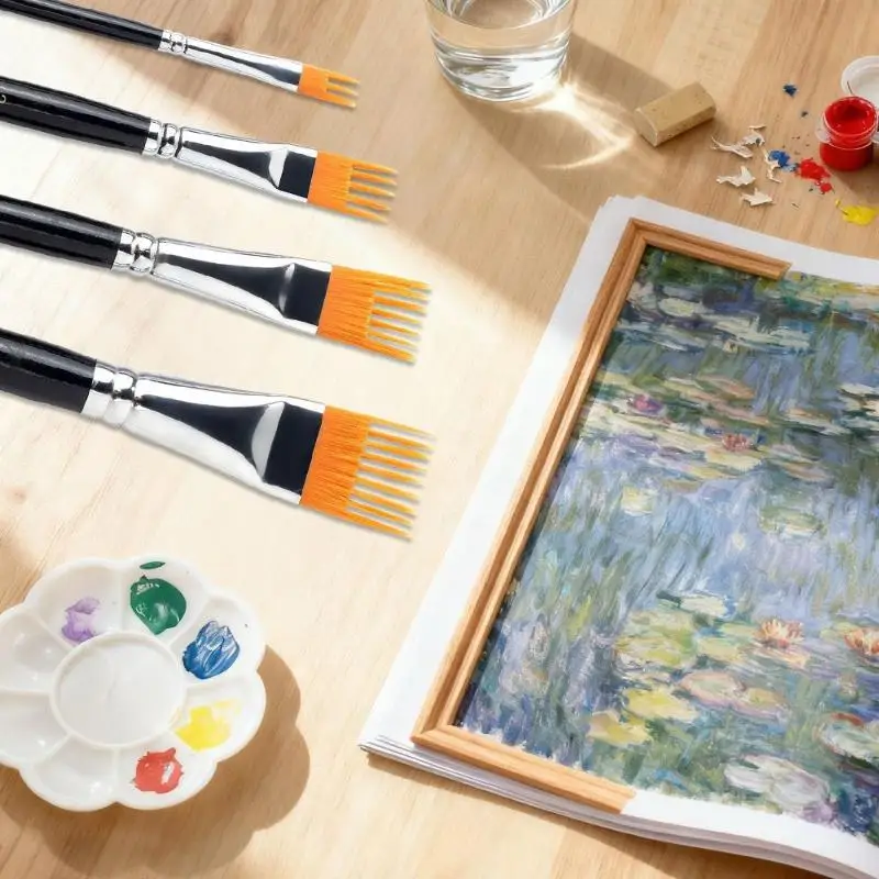 New New 1/4Pcs Watercolor Brushes - Available In Multiple Sizes For Artists' Variety Of Painting Techniques Drawing Accessories