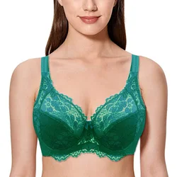 BCHRAYIUP Women's Sexy Lace Underwire Bra Thin Padded Support Plunge Push up Everyday Bra 36 38 40 42 44 46 C D E F