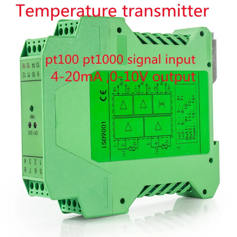 

3 wire 4 wire RTD Pt100 Temperature Sensor 0-10v 4-20ma pt100 Temperature Transmitter