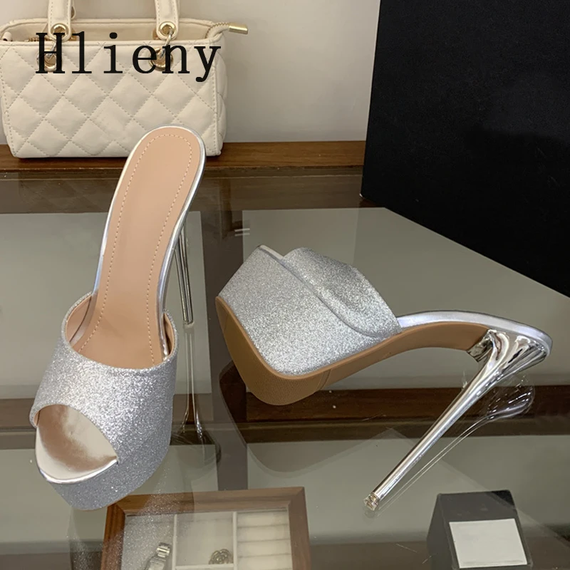 

Hlieny Fashion Platform Women’s Slippers Summer Nightclub Wedding Sandals Sexy Thin High Heels Summer Banquet Party Shoes