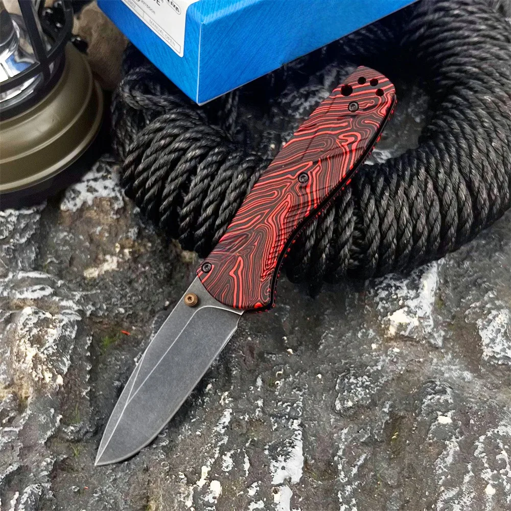 

BM 585BK Barrage Outdoor Folding Knife D2 Blade Coloured Wood Handle Camping Jungle Hunting Survival Emergency Rescue Tools